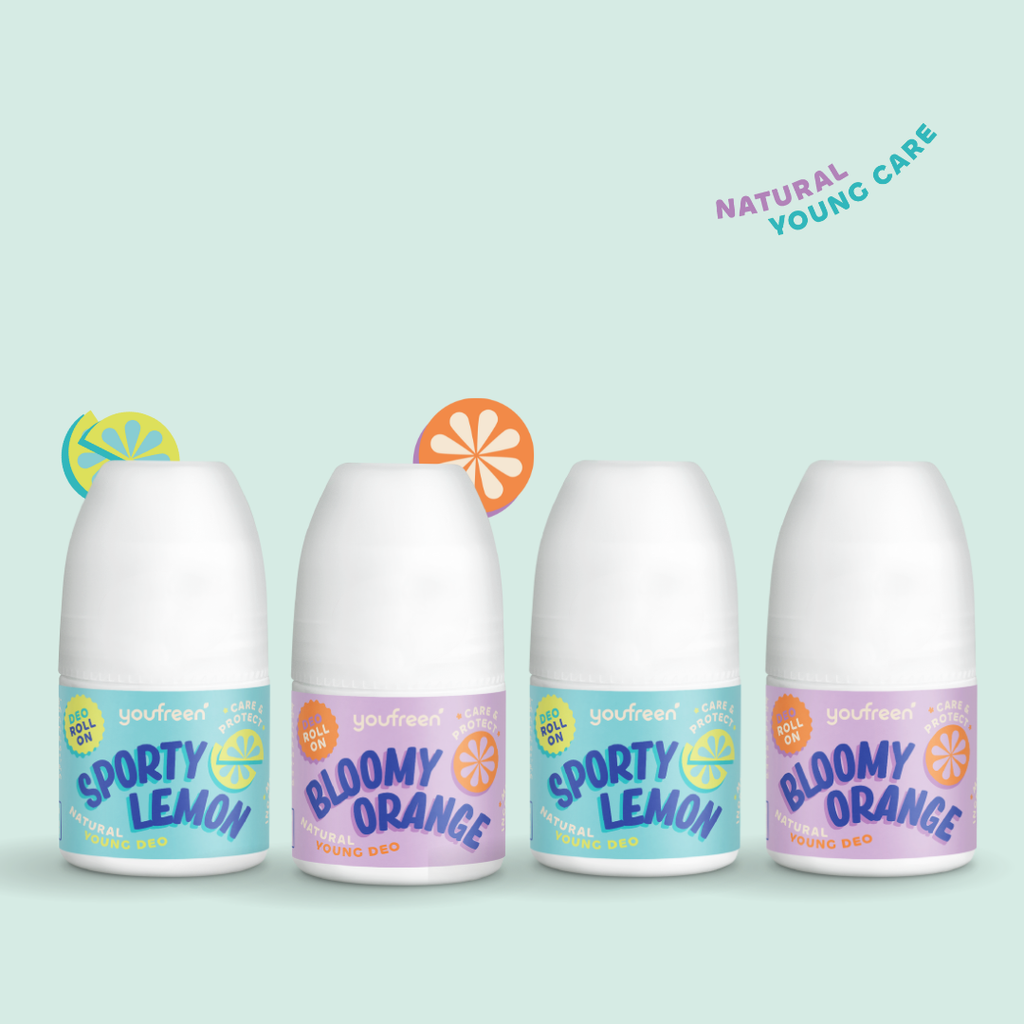 youfreen,  Deo für Kinder, Schwitzen in der Pubertät, unbedenkliches Deo, Happy-Routine-Set für Kids & Teens, Deodorant für Jungen