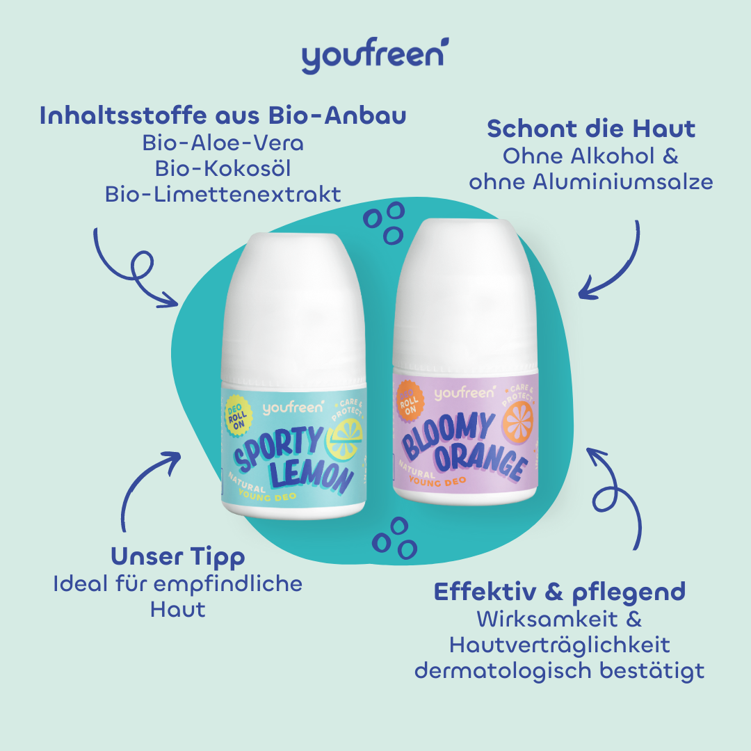 youfreen, Happy Routine Set, unbedenkliches Deo für Kinder, Deo Teens, Kids Deo, Deo Jungen, Deo Jungs