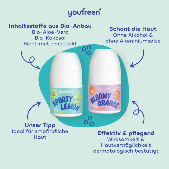 youfreen, Happy Routine Set, unbedenkliches Deo für Kinder, Deo Teens, Kids Deo, Deo Jungen, Deo Jungs