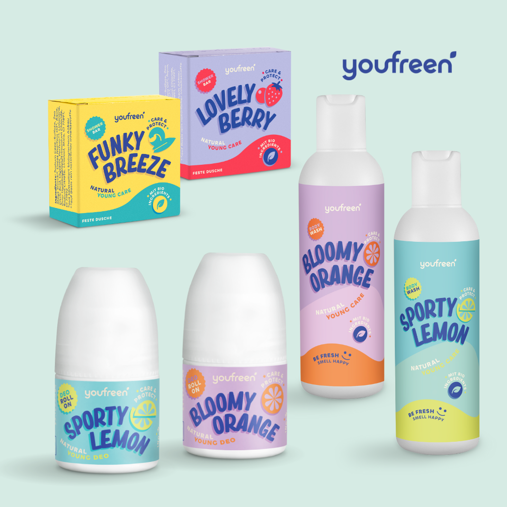 youfreen deo für kinder, deo pubertät, schwitzen in der pubertät, deo Mädchen, kidsdeo