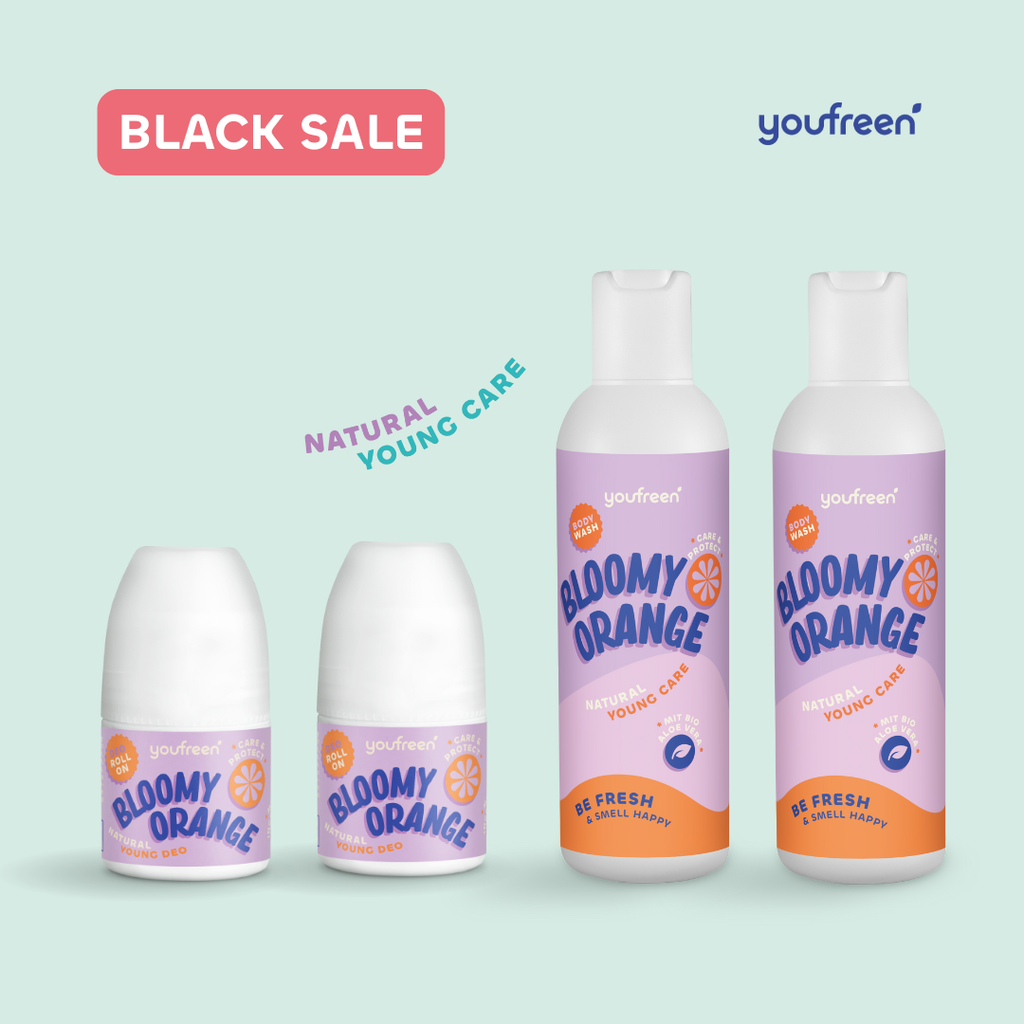 youfreen deo für kinder, deo pubertät, schwitzen in der pubertät, deo Mädchen, kidsdeo, youfreen Duschgel 