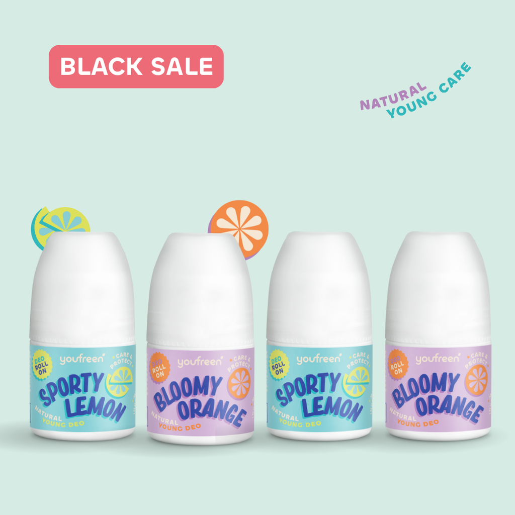 youfreen,  Deo für Kinder, Schwitzen in der Pubertät, unbedenkliches Deo, Happy-Routine-Set für Kids & Teens, Deodorant für Jungen
