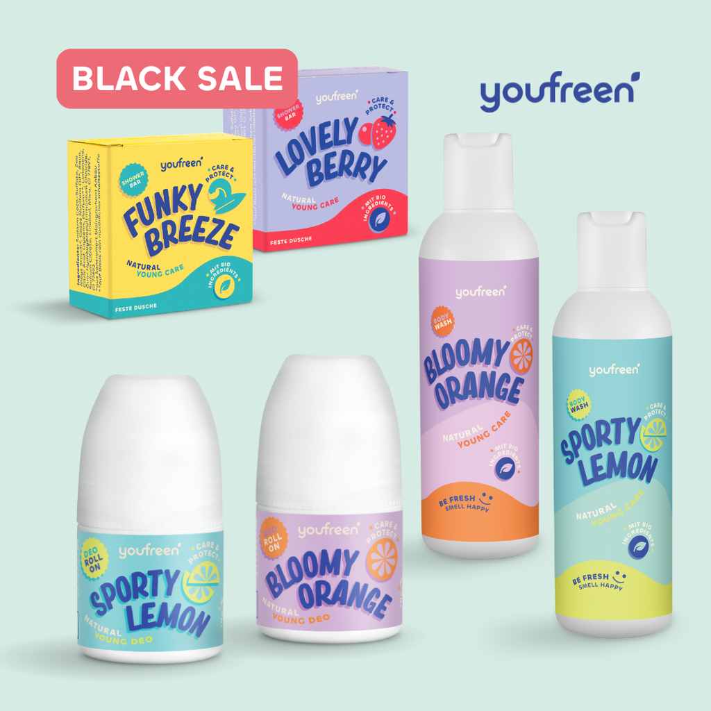 youfreen deo für kinder, deo pubertät, schwitzen in der pubertät, deo Mädchen, kidsdeo