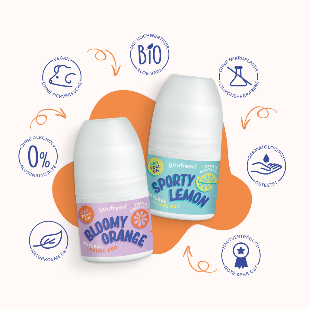 Deo für Kinder, Kinderdeo, youfreen, Valeska Achenbach, Pubertät, unbedenkliches Deo für Kinder, für Teenager, für Jugendliche, Duschgel für Jungen, Kids Deo, Duschgel für Mädchen