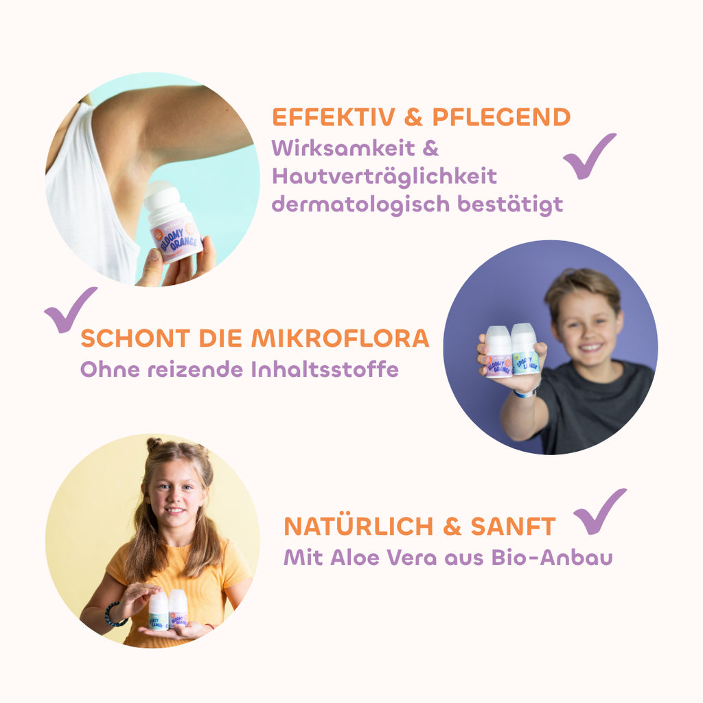 Deo für Kinder, Kinderdeo, unbedenkliches Deo für Kinder, Teenager, Teens. Deo für Pubertät, Kids Deo, Duschgel für Teens
