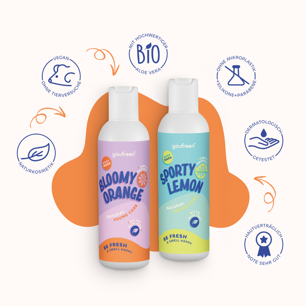 Kids Deo, Kinderdeo, Deo für Teens, Duschgel für Teens, Kinderduschgel, Waschen Pubertät, Müffeln Pubertät