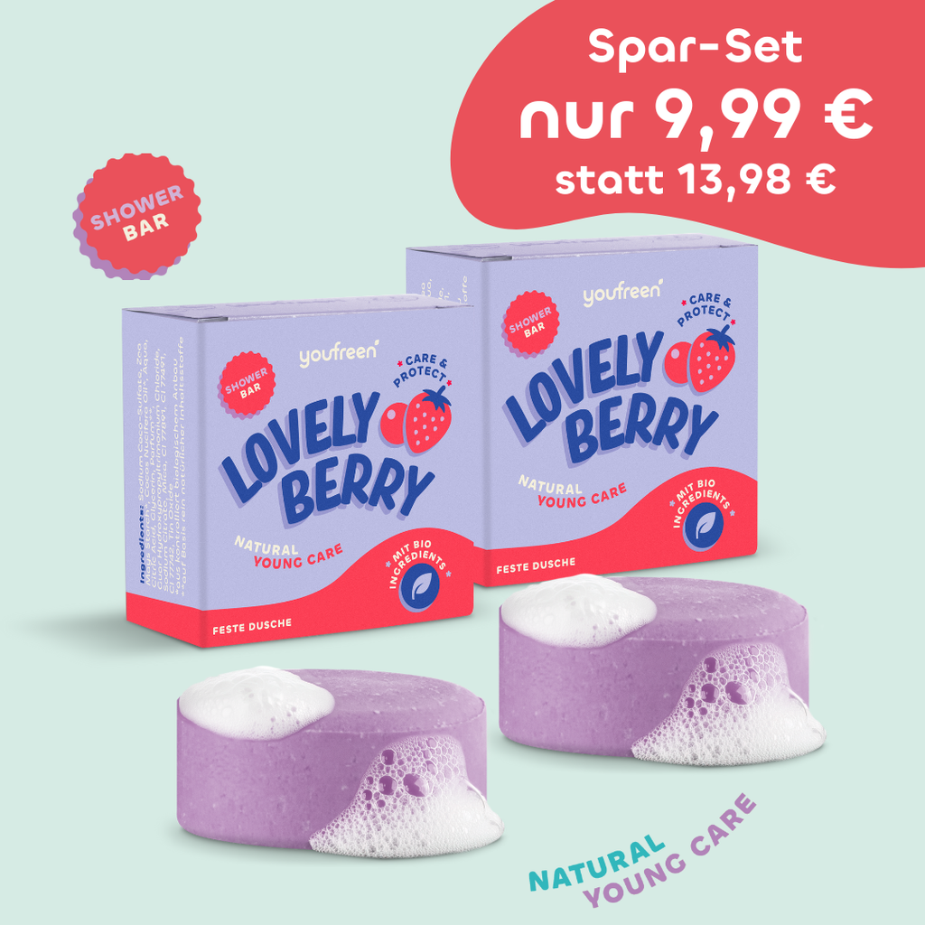 youfreen, feste Dusche für Mädchen und Jungen, Deo für Kinder, Schwitzen in der Pubertät, unbedenkliches Deo