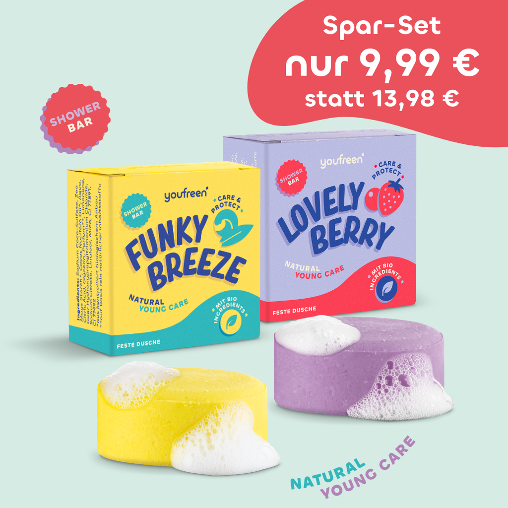 youfreen, feste Dusche für Mädchen und Jungen, Deo für Kinder, Schwitzen in der Pubertät, unbedenkliches Deo