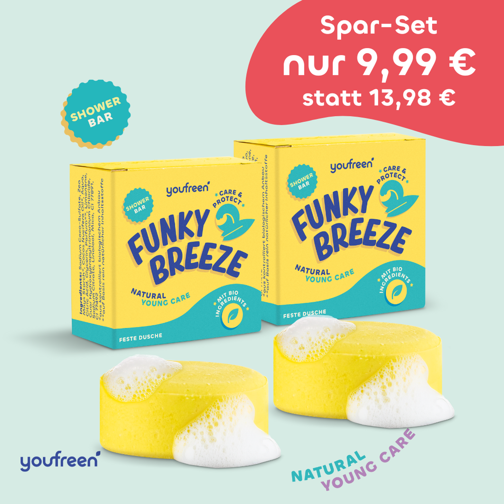 youfreen, feste Dusche für Mädchen und Jungen, Deo für Kinder, Schwitzen in der Pubertät, unbedenkliches Deo