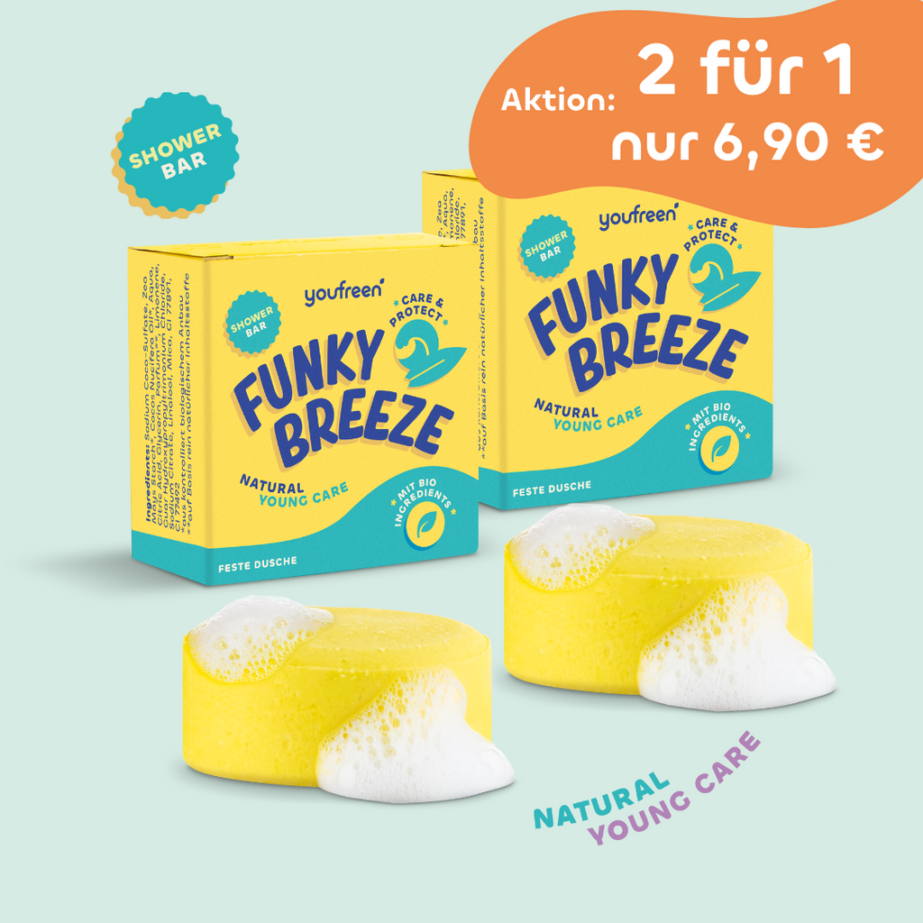 youfreen, feste Dusche für Mädchen und Jungen, Deo für Kinder, Schwitzen in der Pubertät, unbedenkliches Deo