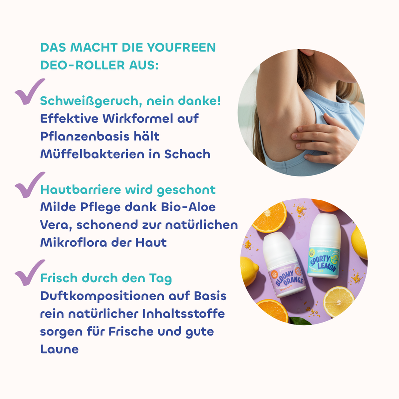 youfreen, Deo für Kinder, youfreen Bewertung, Deo für Jufendliche, Duschgel für Mädchen, Duschgel für Jungen,  Kids Deo, Pubertät schwitzen, Müffeln 